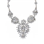 Snow Princess Crystal Snowflakes Silver Tone Necklace